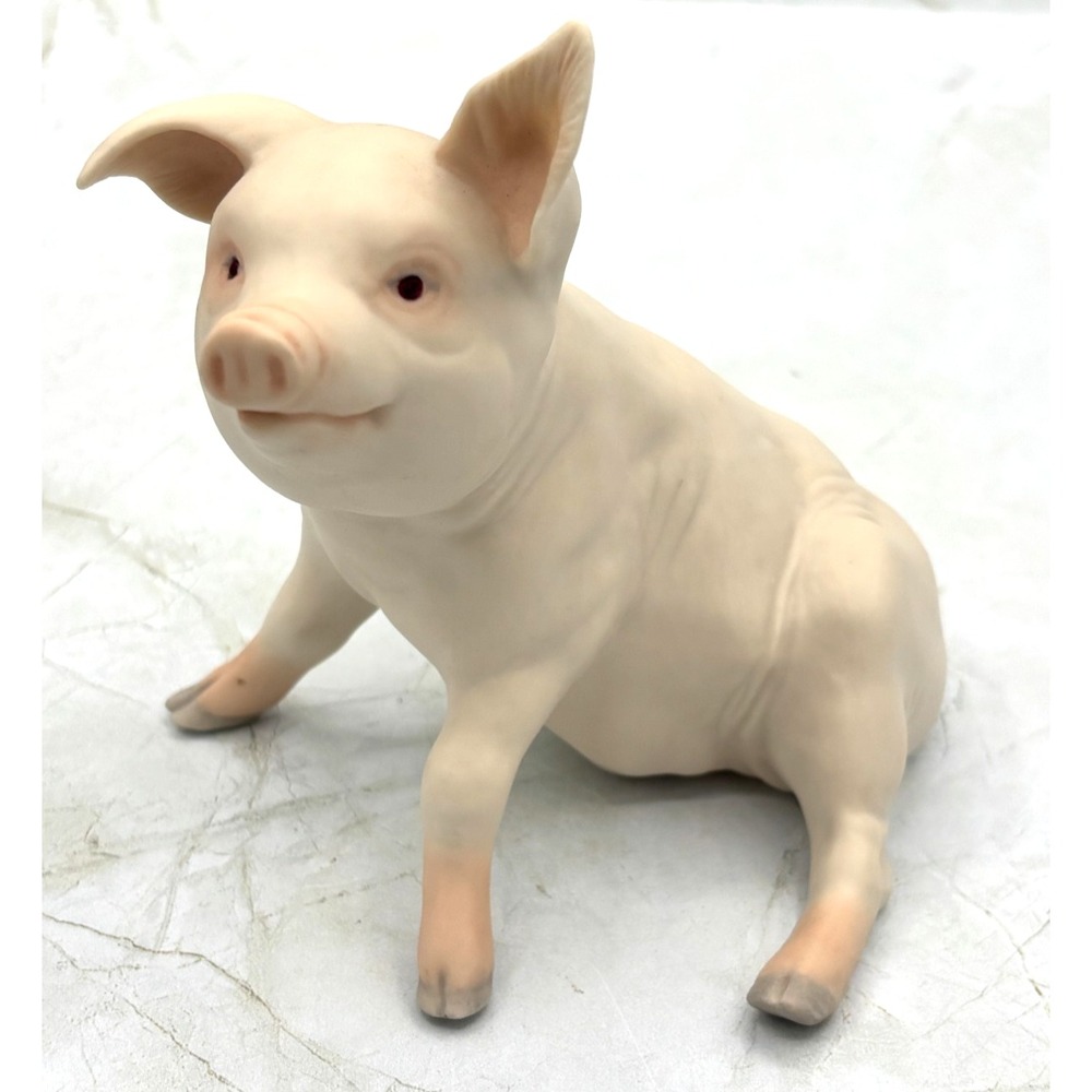 Cybis Porcelain Art Sculpture Sitting Pig Plato Figurine 1983 Signed EUC‎ USA